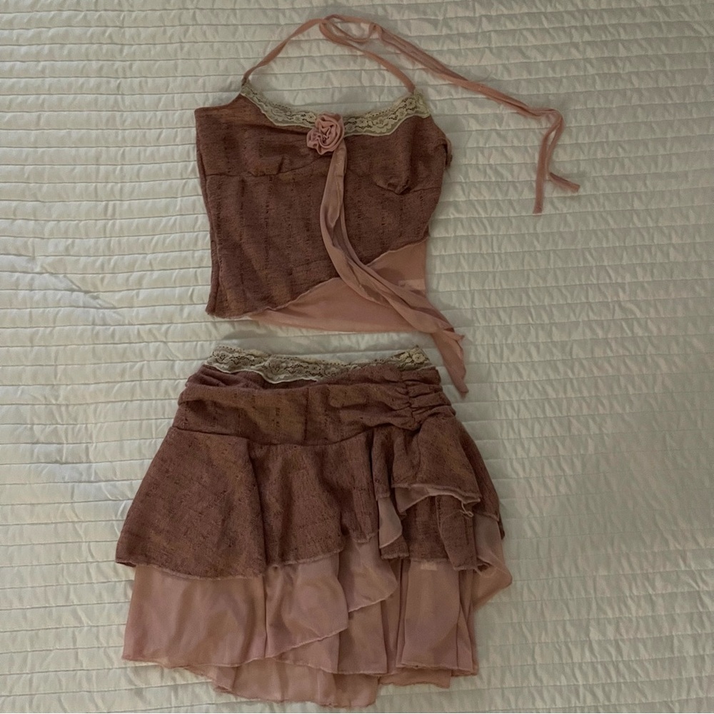 Pink two piece set y2k
